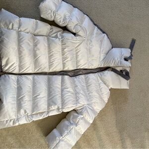 Herno Ivory Quilted Puffer with Gray sequin stripe size 46
